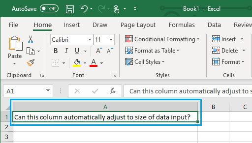 Excel 列自动适应数据大小
