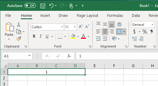 Excel 中的合并单元格