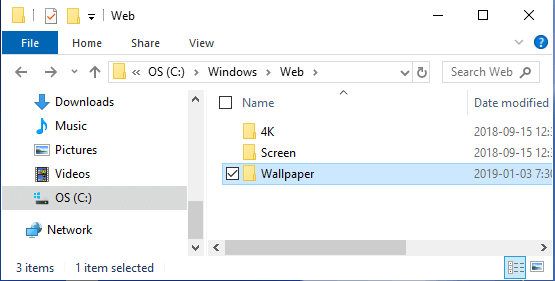 Windows 10 中的墙纸文件夹