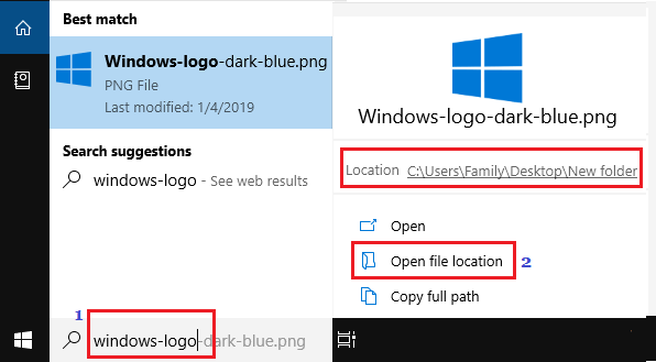 使用 Windows 搜索找到桌面背景图像