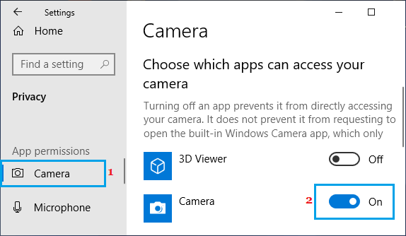 允许相机应用程序访问网络摄像头
