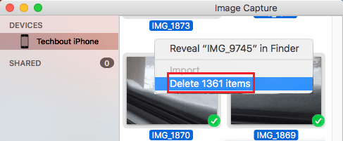 在 Mac 上使用 Image Capture App 批量删除 iPhone 照片