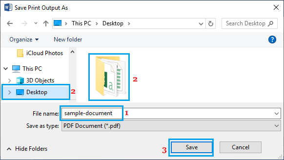 在 Windows 10 中保存打印的 PDF 文档