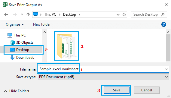 在 Microsoft Excel 中将打印文件另存为 PDF