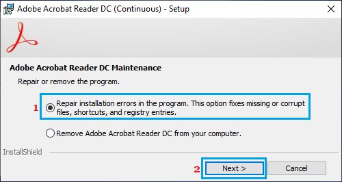 修复 Adob​​e Acrobat Reader 软件