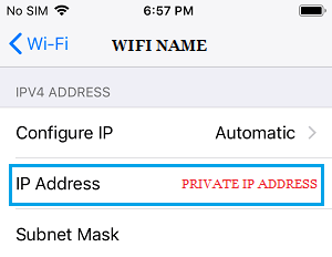 iPhone 上的私有 IP 地址