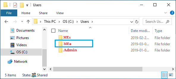 在 Windows 计算机上打开用户文件夹