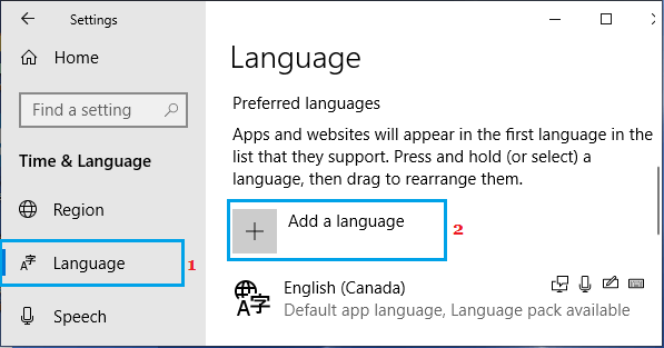 在 Windows 10 中添加语言选项