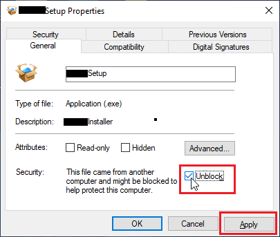 在 Windows 计算机上取消阻止文件