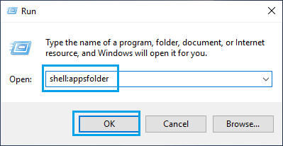 使用运行命令打开应用程序文件夹