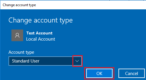 将 Windows 10 用户帐户类型更改为标准或管理员类型