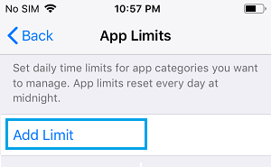 在 iPhone 的应用程序限制屏幕上添加限制选项