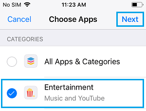 在 iPhone 上设置娱乐应用程序的时间限制
