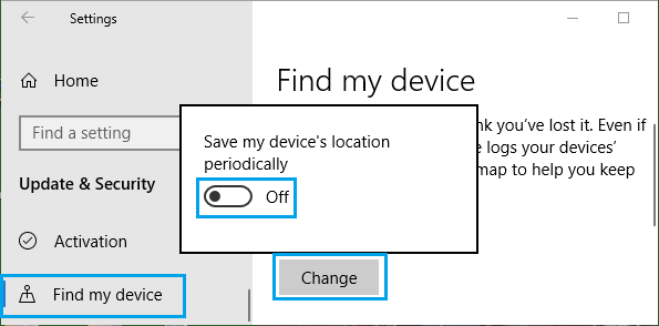 Windows 10 中的“定期保存我的设备的位置”选项
