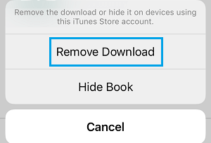 删除 iPhone 上的下载图书弹出窗口