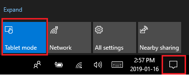 在 Windows PC 上启用平板电脑模式