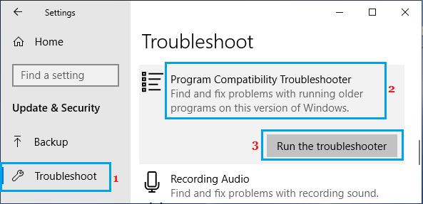 在 Windows 10 中运行程序兼容性疑难解答
