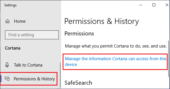 管理 Cortana 在 Windows 10 中收集的信息