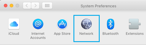 系统偏好屏幕上的网络选项