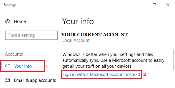 在 Windows 10 中使用 Microsoft 帐户链接登录