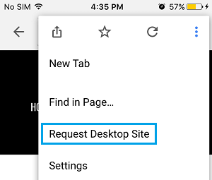 在 iPhone Chrome 浏览器上请求桌面站点选项
