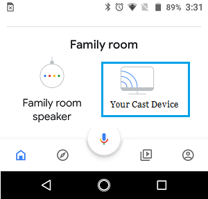 Google Home 应用上的 Chromecast 设备