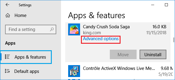 在 Windows 10 中打开应用程序的高级选项