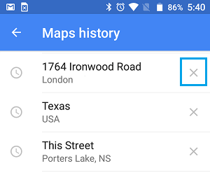 在 Android 手机上删除 Google 地图历史记录
