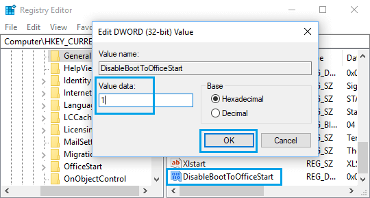 使用注册表禁用 Microsoft Office 中的开始屏幕