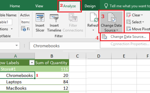 Excel如何更改数据透视表数据源和范围（图文教程）