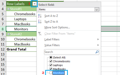Excel技巧：如何隐藏和取消隐藏数据透视表中的值