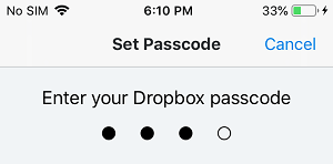 在 iPhone 上为 Dropbox 应用程序设置密码