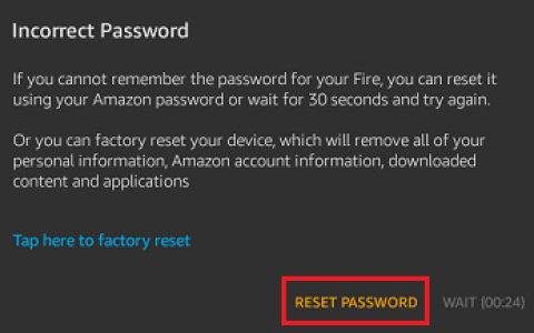 如果您忘记了Kindle Fire密码怎么办