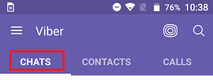 Android 手机上的 Viber 聊天选项卡