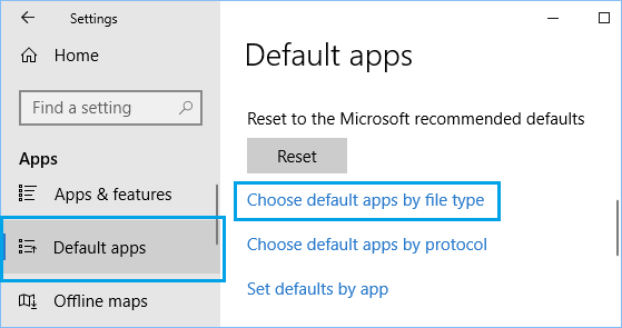 在 Windows 10 中按文件类型选项选择默认应用程序