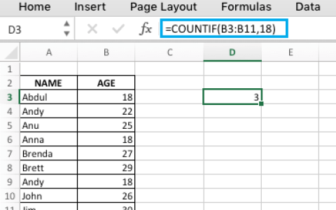 如何在Excel表格中使用COUNTIF函数