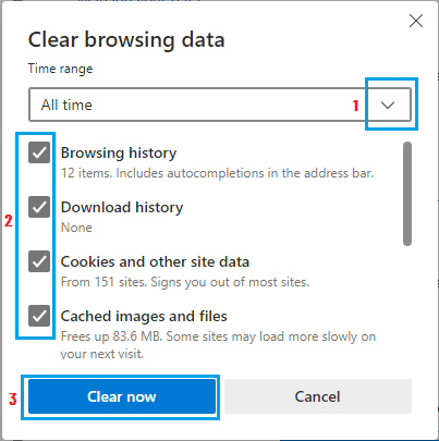 清除 Microsoft Edge 浏览数据