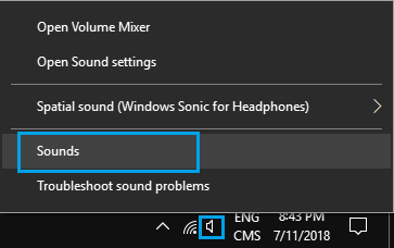 Windows 电脑任务栏中的声音图标