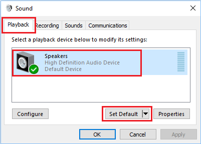 在 Windows 计算机上设置默认音频设备