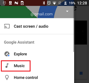 Google Home 应用中的音乐选项
