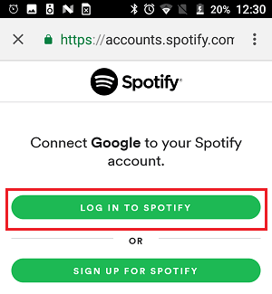 登录 Spotify 帐户