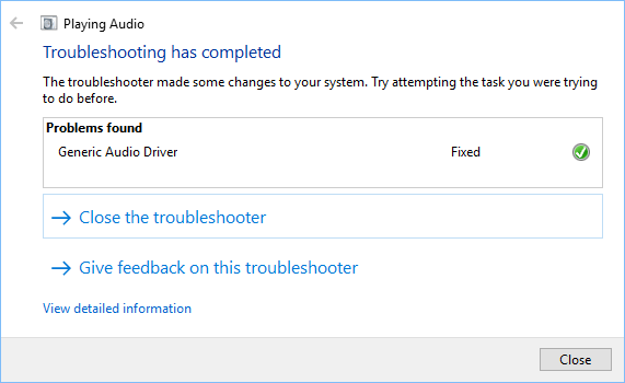 Windows Audio Troubleshooter 修复了 Windows 10 中的音频问题