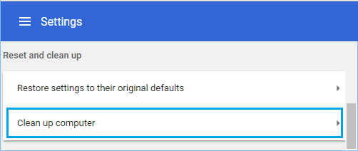 清理 Chrome 中的计算机选项