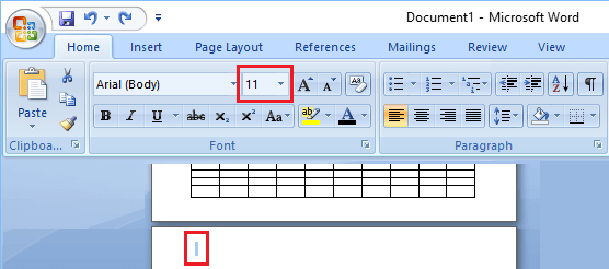 Microsoft Word 中的调整字体大小选项