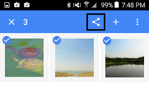 在 Android 上共享图标照片应用程序
