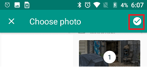 在 Android 手机上选择要通过短信发送的照片