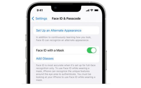 iPhone14戴口罩识别Face id解锁，设置口罩面容ID方法