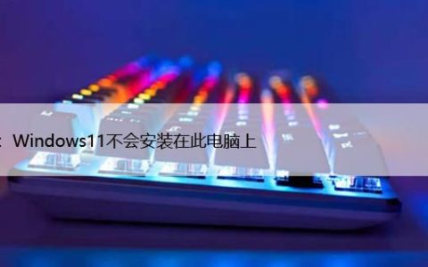 修复：Windows11不会安装在此电脑上