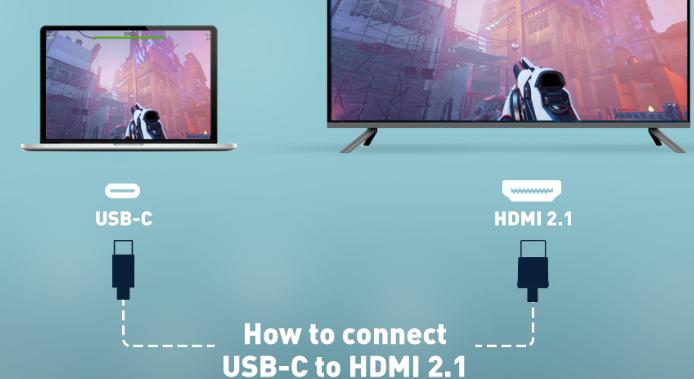 如何将USB-C连接到HDMI2.1？