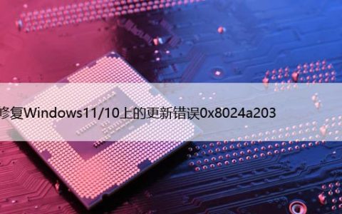 如何修复Win11/10上的更新错误“0x8024a203”